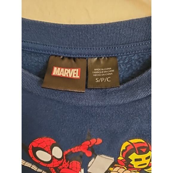 Marvel Super Hero Blue Long Sleeve Sweatshirt Size Small Kids - Picture 3 of 14
